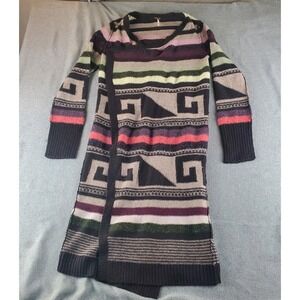 Free People Rolla Costa Cardigan Aztec Duster Sweater Open Front Small Tribal